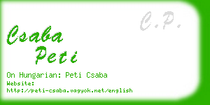 csaba peti business card